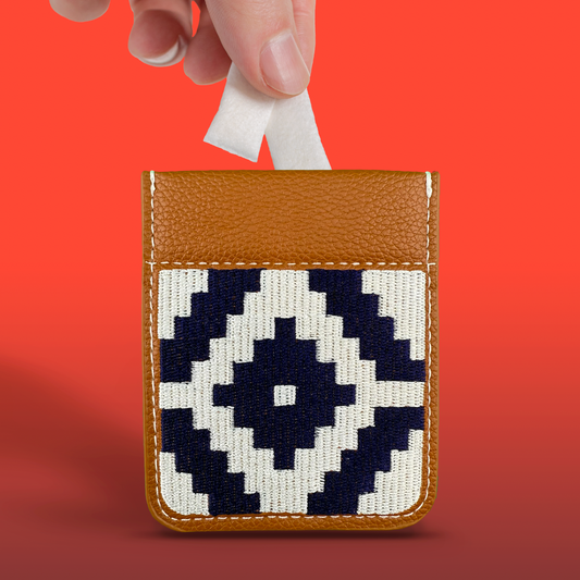 Slyd Madras Needlepoint brown leather