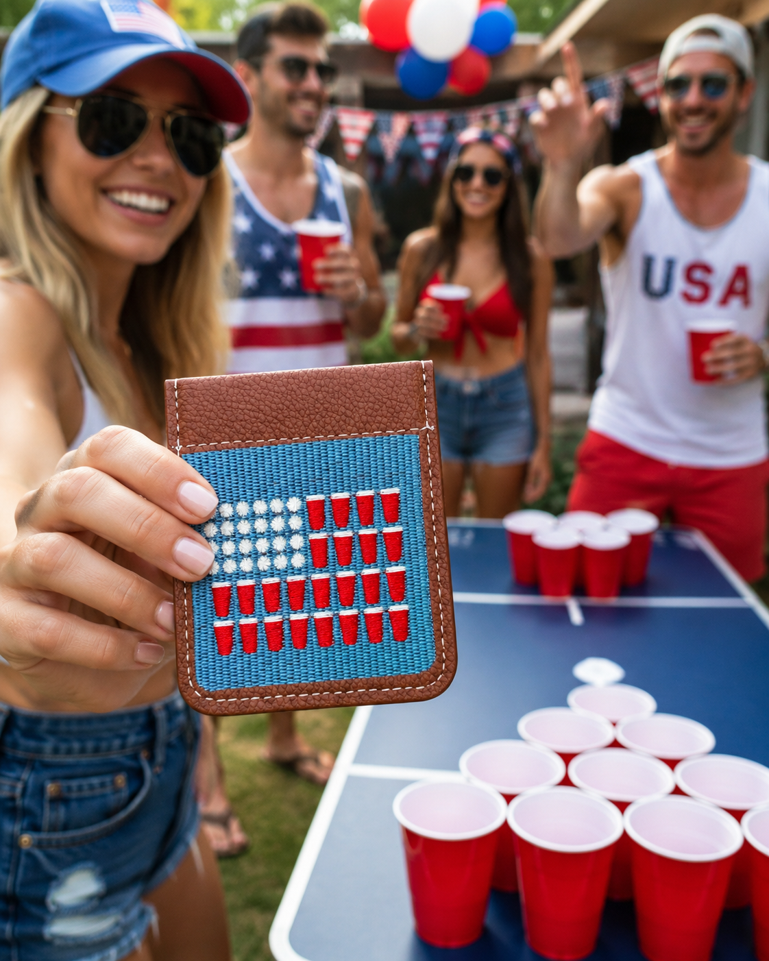 America Beer Pong Needlepoint