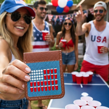 America Beer Pong Needlepoint
