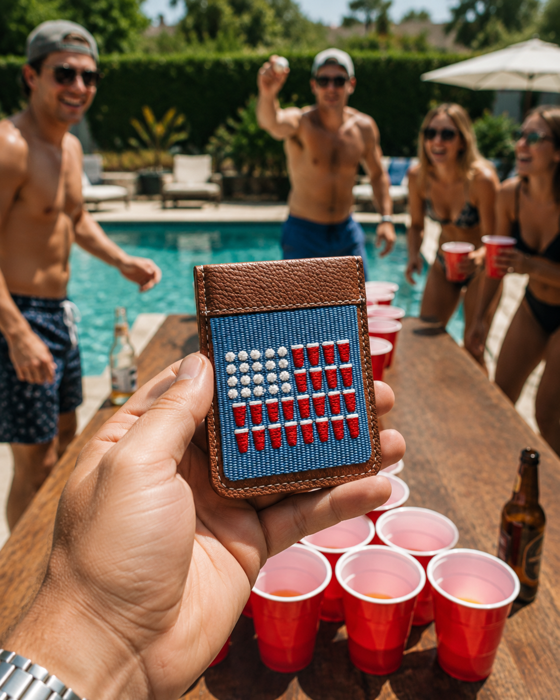 America Beer Pong Needlepoint