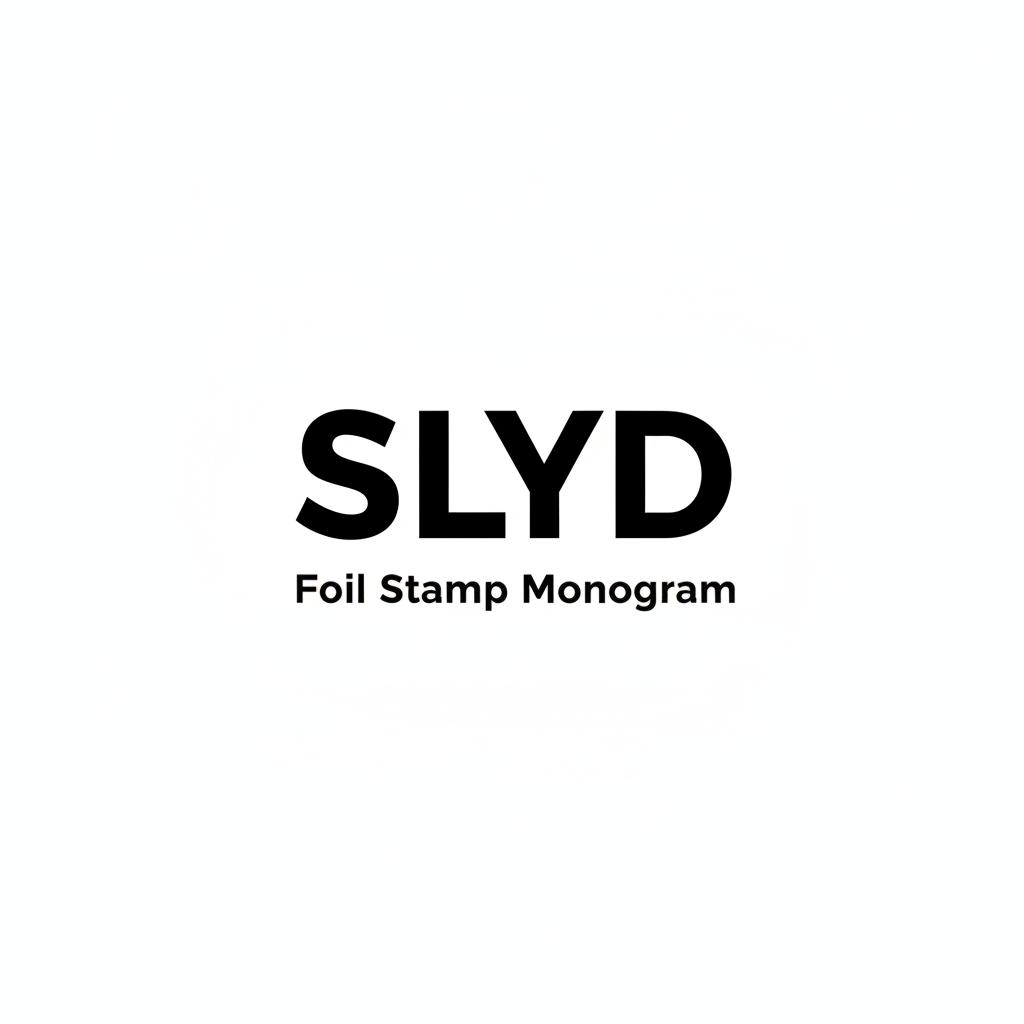 quiero-que-sean-las-siguientes-letras-slyd y debajo Foil Stamp Monogram-pero-en negro con-el-fondo-blanco